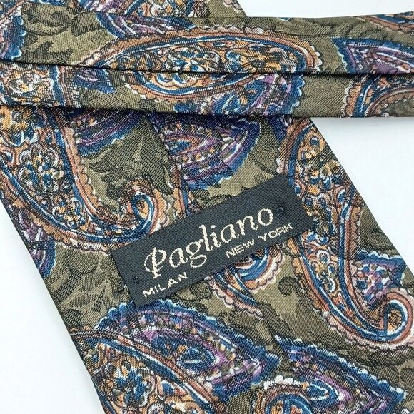 Pagliano Tie Mens Paisley Print Multi Colored Traditional 59" Business Casual - Picture 2 of 6